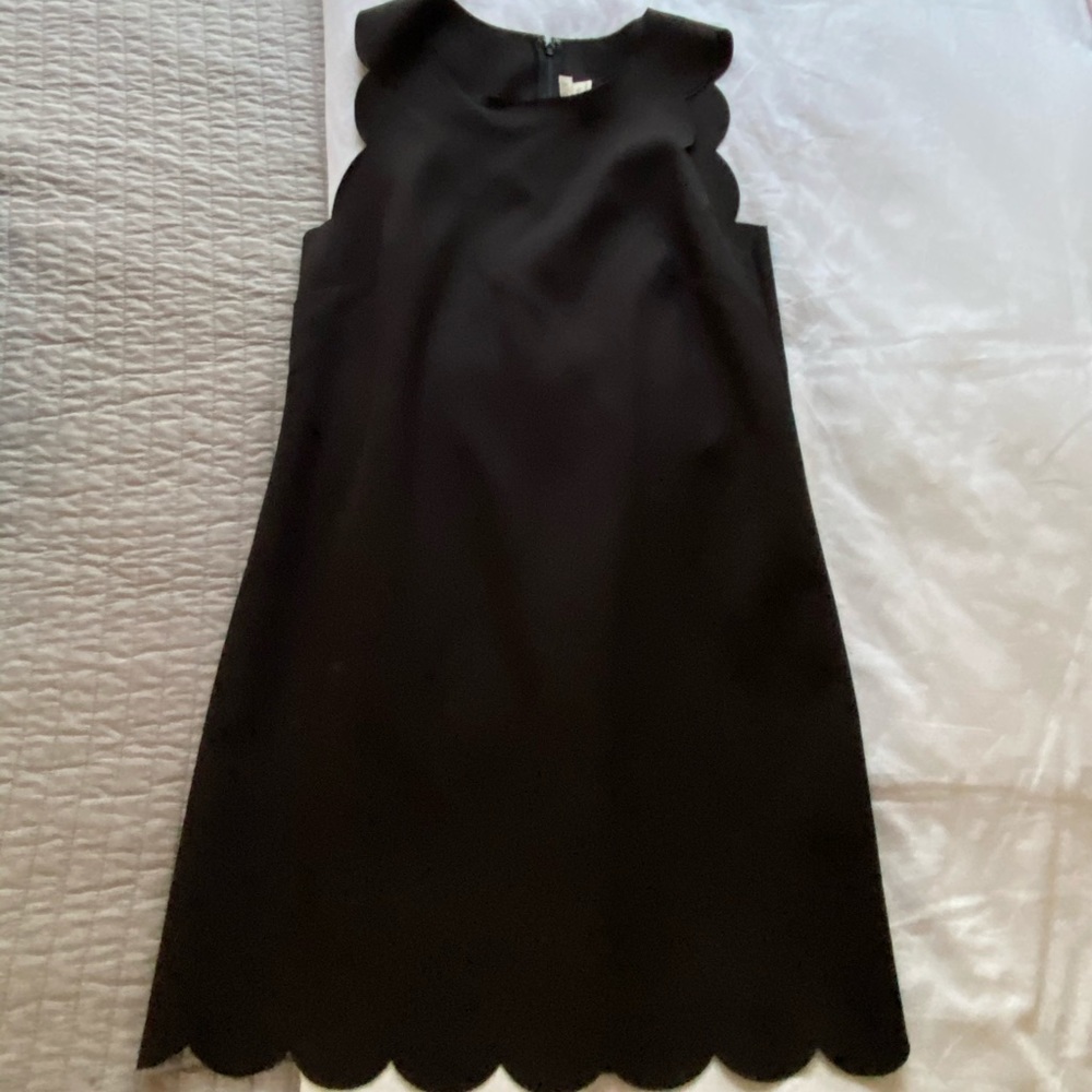 JCrew Black Scalloped Dress